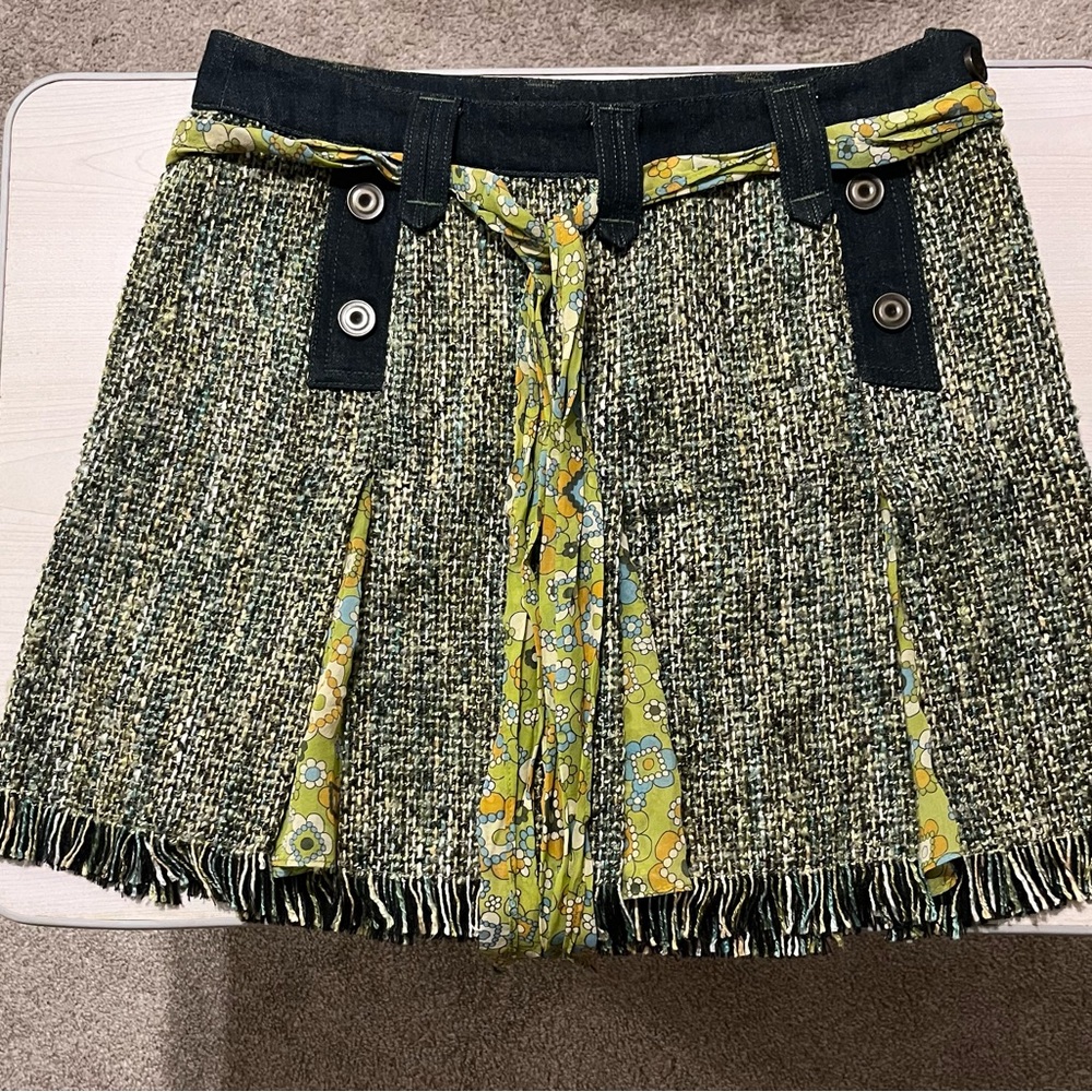 Dolce & Gabbana Tweed Multi Color Pleated mini skirt